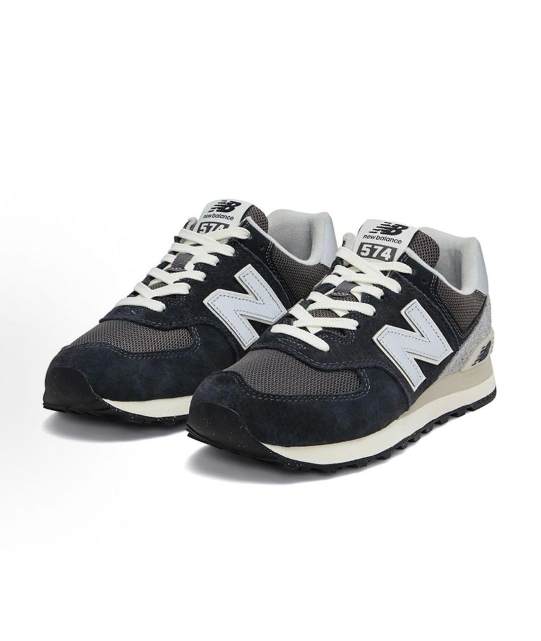 NEW BALANCE Черные замшевые низкие кроссовки / кеды, фото 3