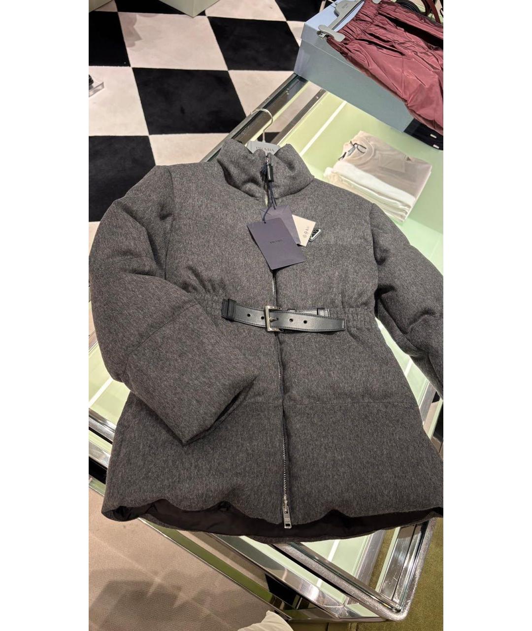 PRADA Серый кашемировый пуховик, фото 3