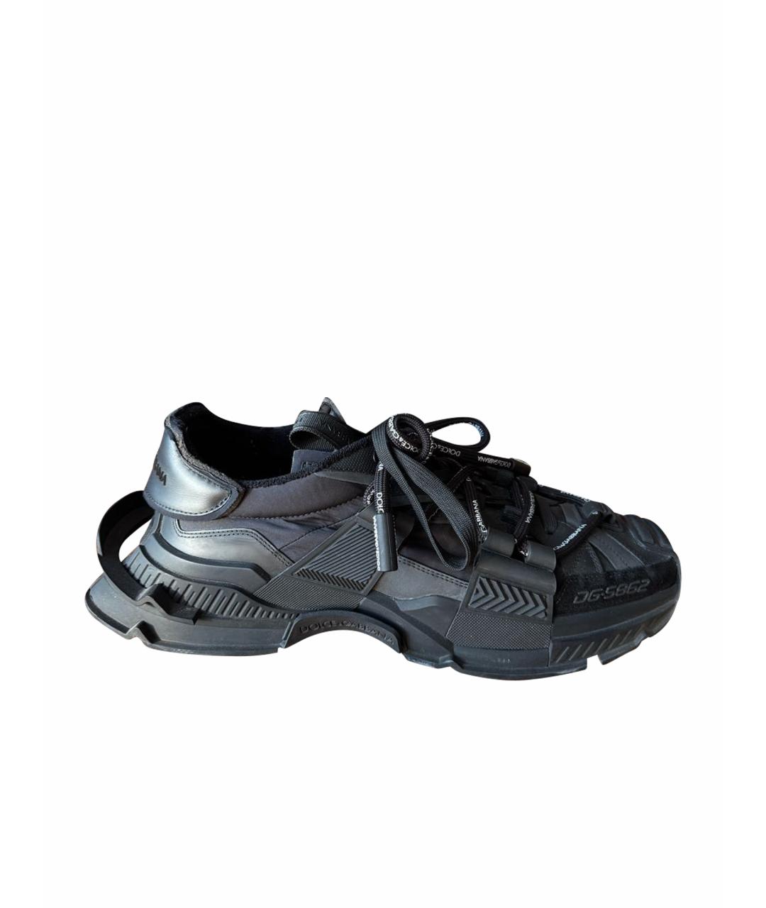 DOLCE&GABBANA Черные кожаные низкие кроссовки / кеды, фото 1