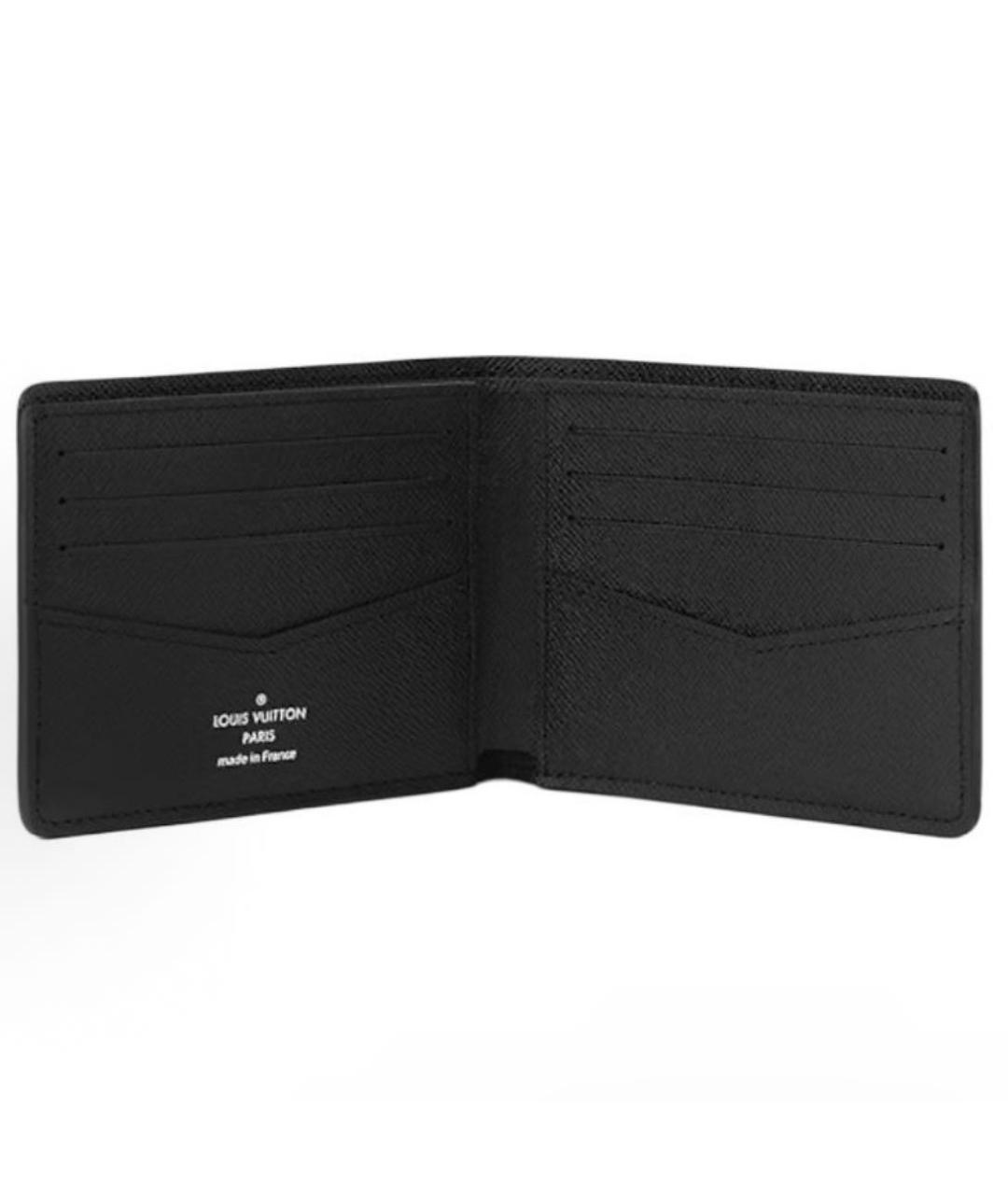 LOUIS VUITTON Черный кожаный кошелек, фото 3