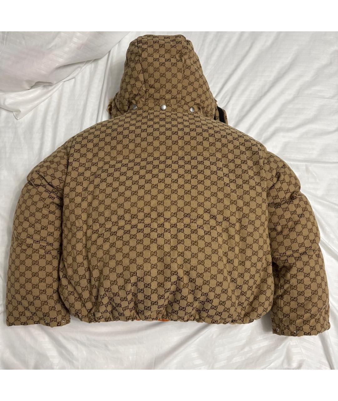 GUCCI Бежевый хлопко-эластановый пуховик, фото 3