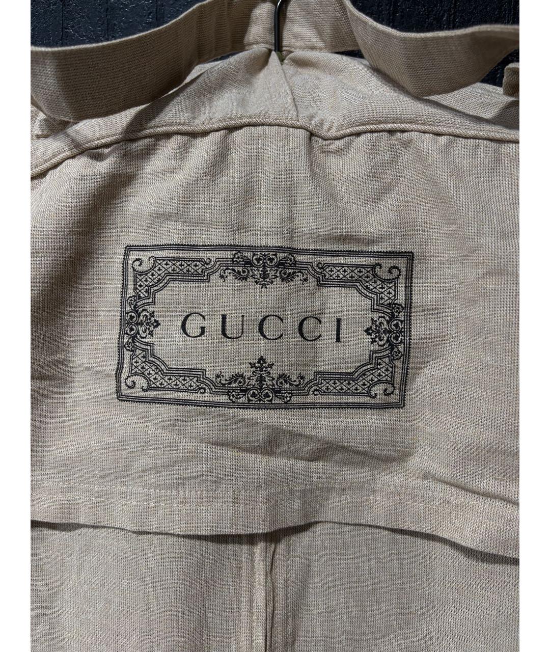 GUCCI Бежевый хлопко-эластановый пуховик, фото 5