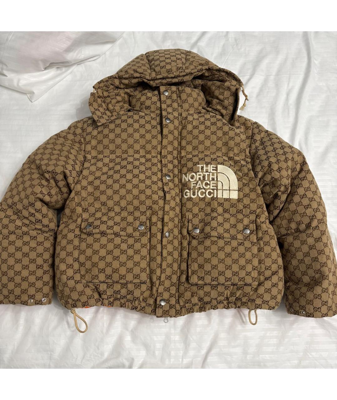 GUCCI Бежевый хлопко-эластановый пуховик, фото 2