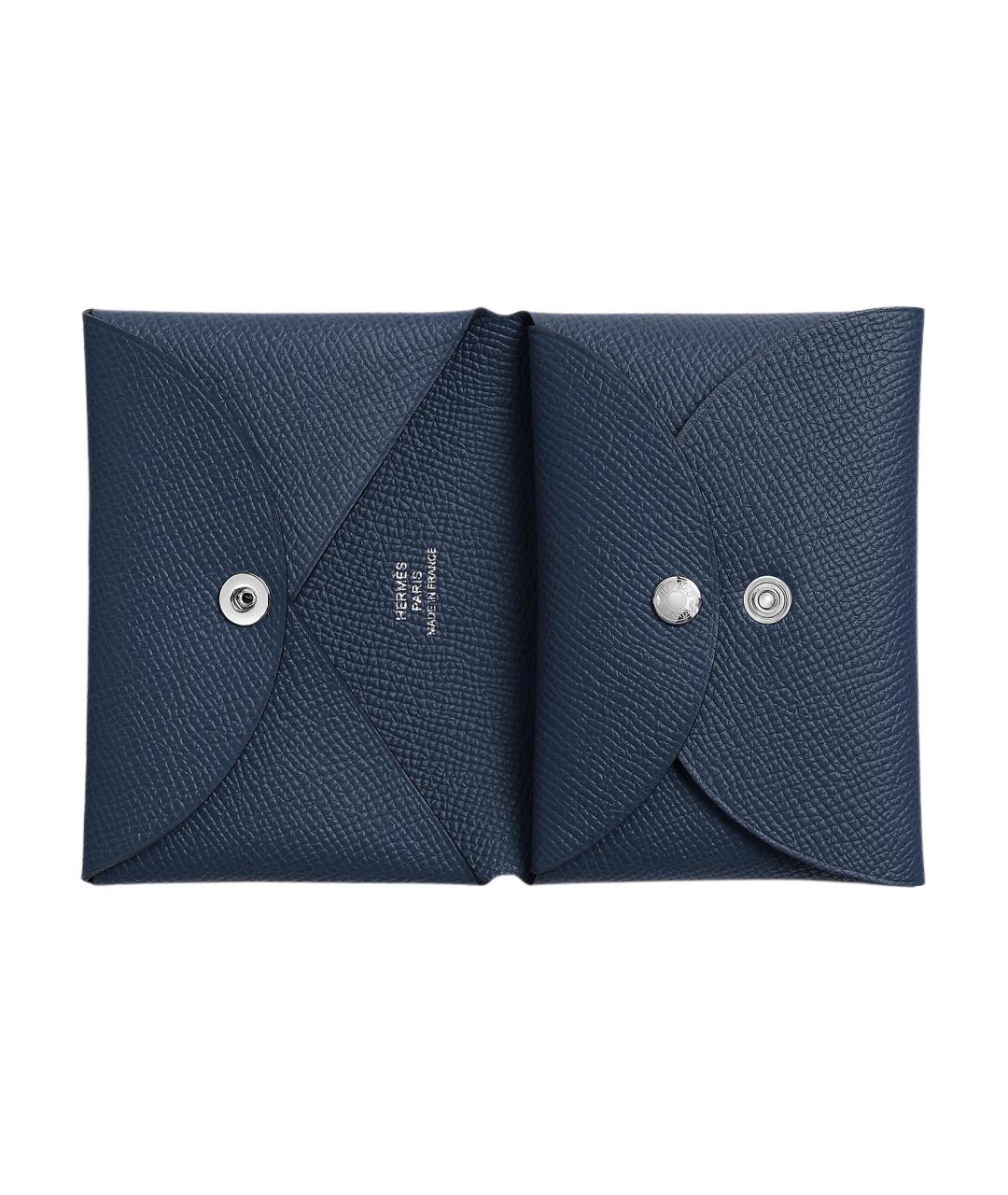 HERMES Темно-синий кожаный кардхолдер, фото 2