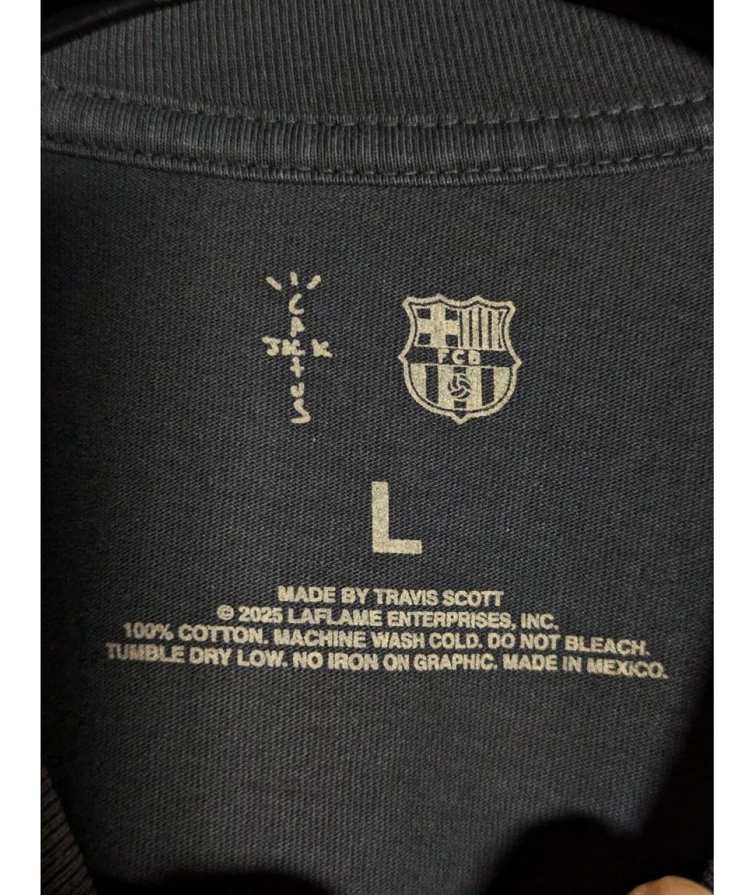 CACTUS JACK BY TRAVIS SCOTT Антрацитовая хлопковая футболка, фото 3