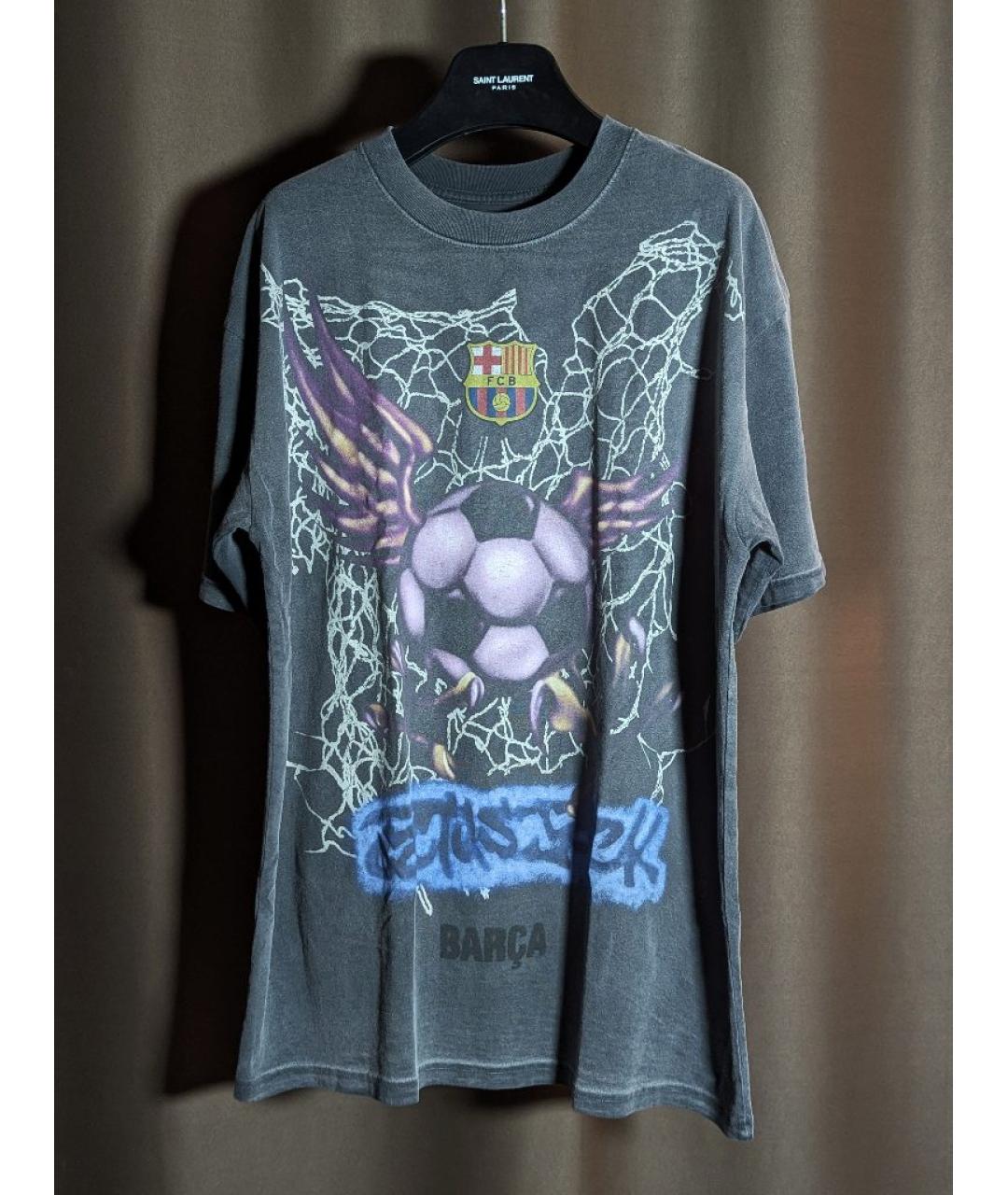 CACTUS JACK BY TRAVIS SCOTT Антрацитовая хлопковая футболка, фото 5