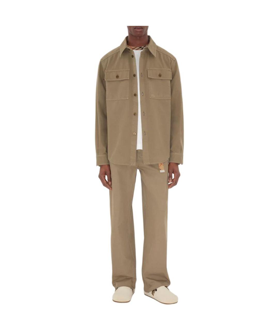 BURBERRY Хаки кэжуал рубашка, фото 2