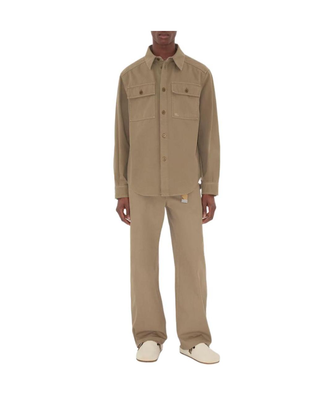 BURBERRY Хаки кэжуал рубашка, фото 3