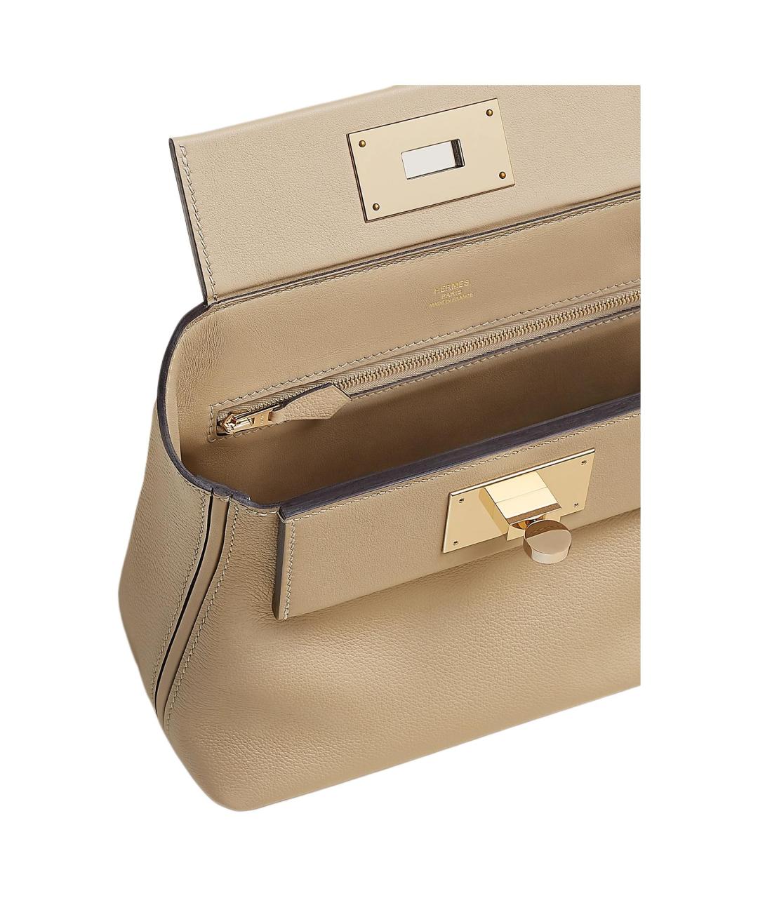HERMES Бежевая кожаная сумка через плечо, фото 4