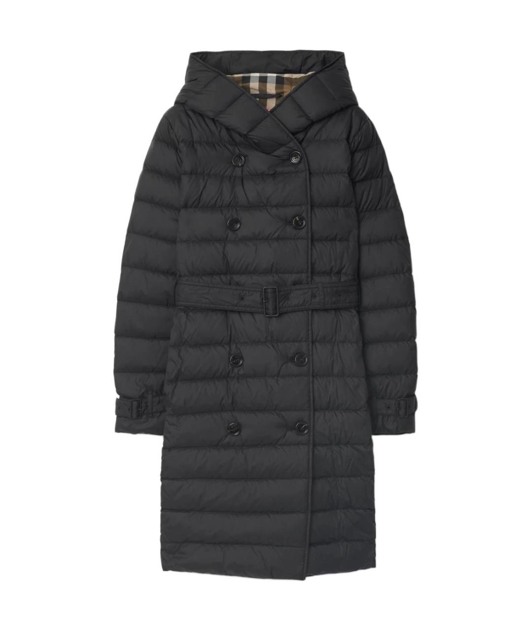 BURBERRY Черный полиамидовый пуховик, фото 1