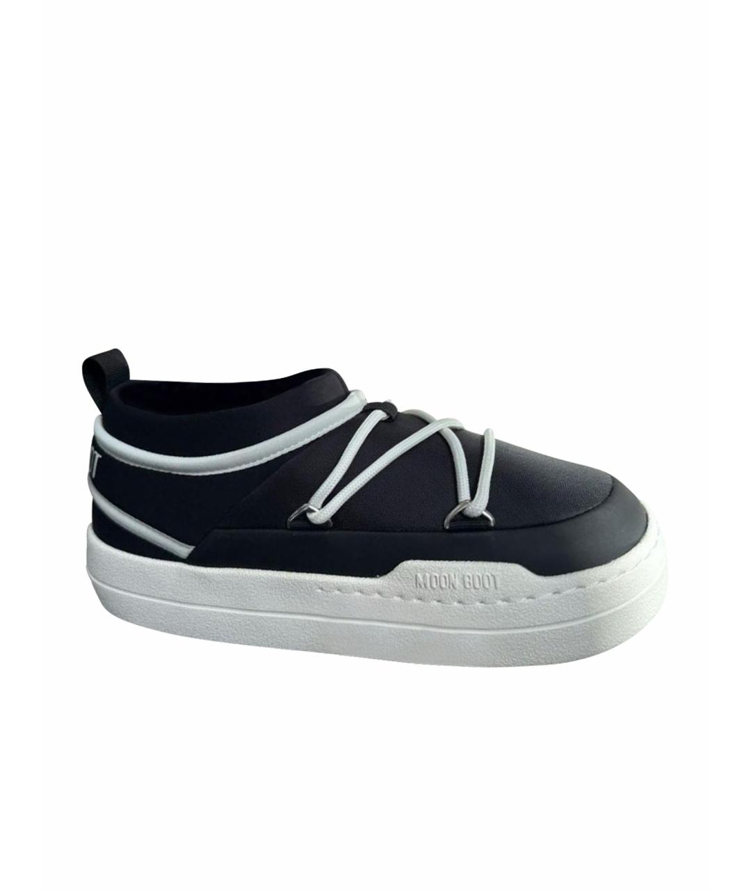 MOON BOOT Черные синтетические кроссовки, фото 1