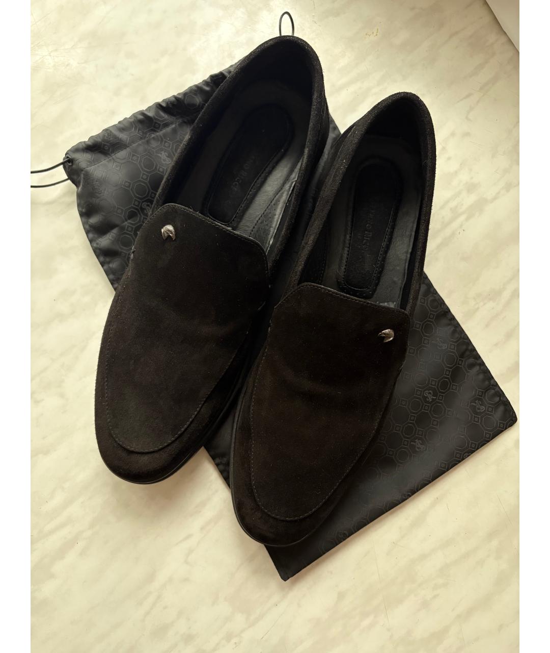 STEFANO RICCI Черные замшевые лоферы, фото 3
