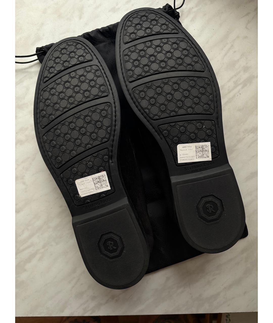 STEFANO RICCI Черные замшевые лоферы, фото 2