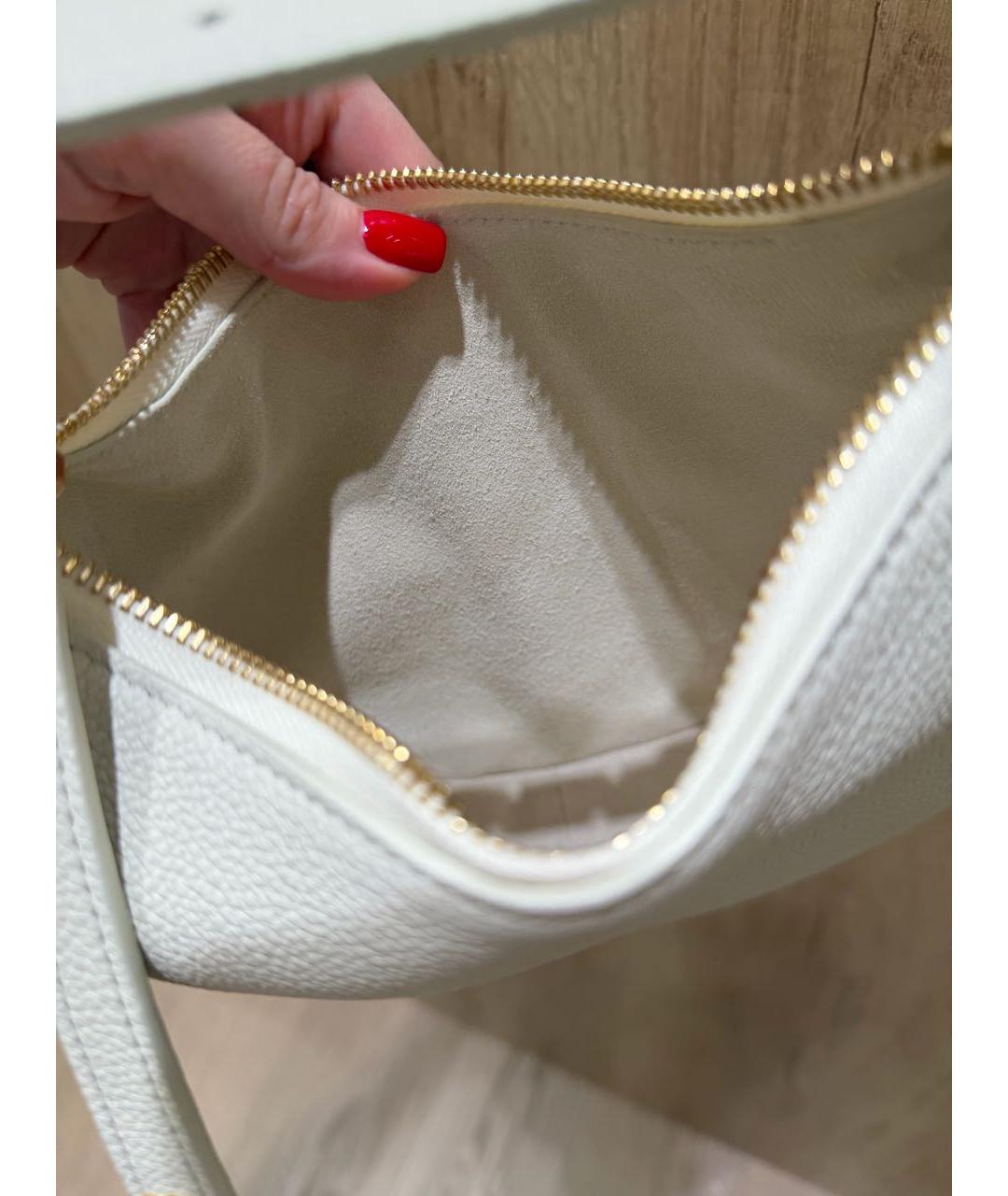 CELINE Белая кожаная сумка с короткими ручками, фото 4