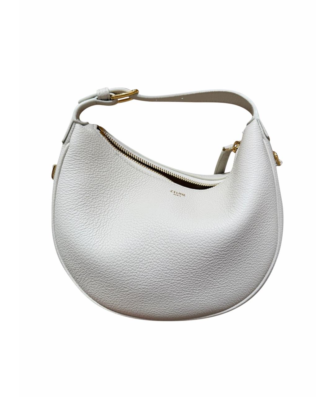 CELINE Белая кожаная сумка с короткими ручками, фото 1