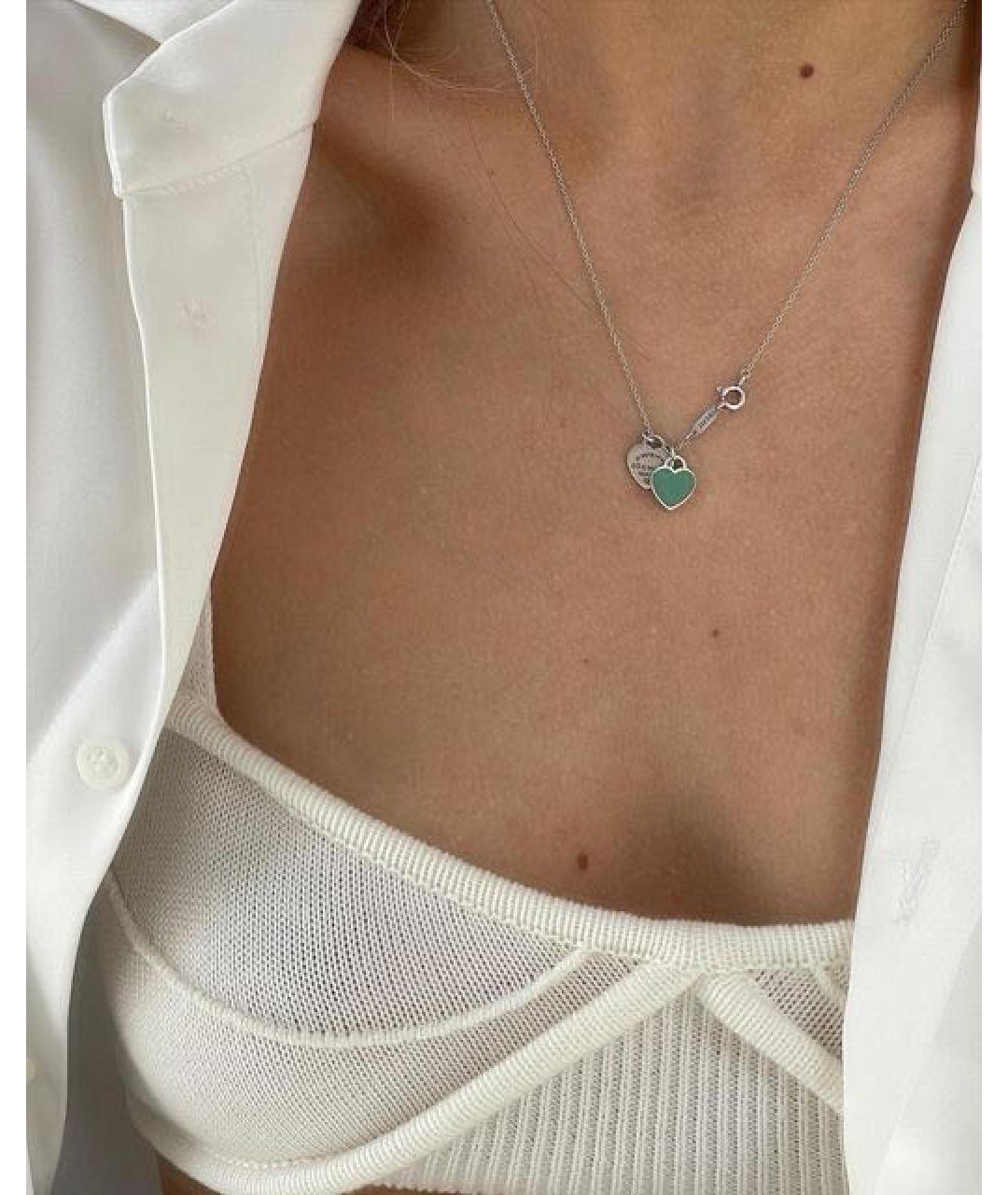 TIFFANY&CO Бирюзовая серебряная подвеска, фото 4