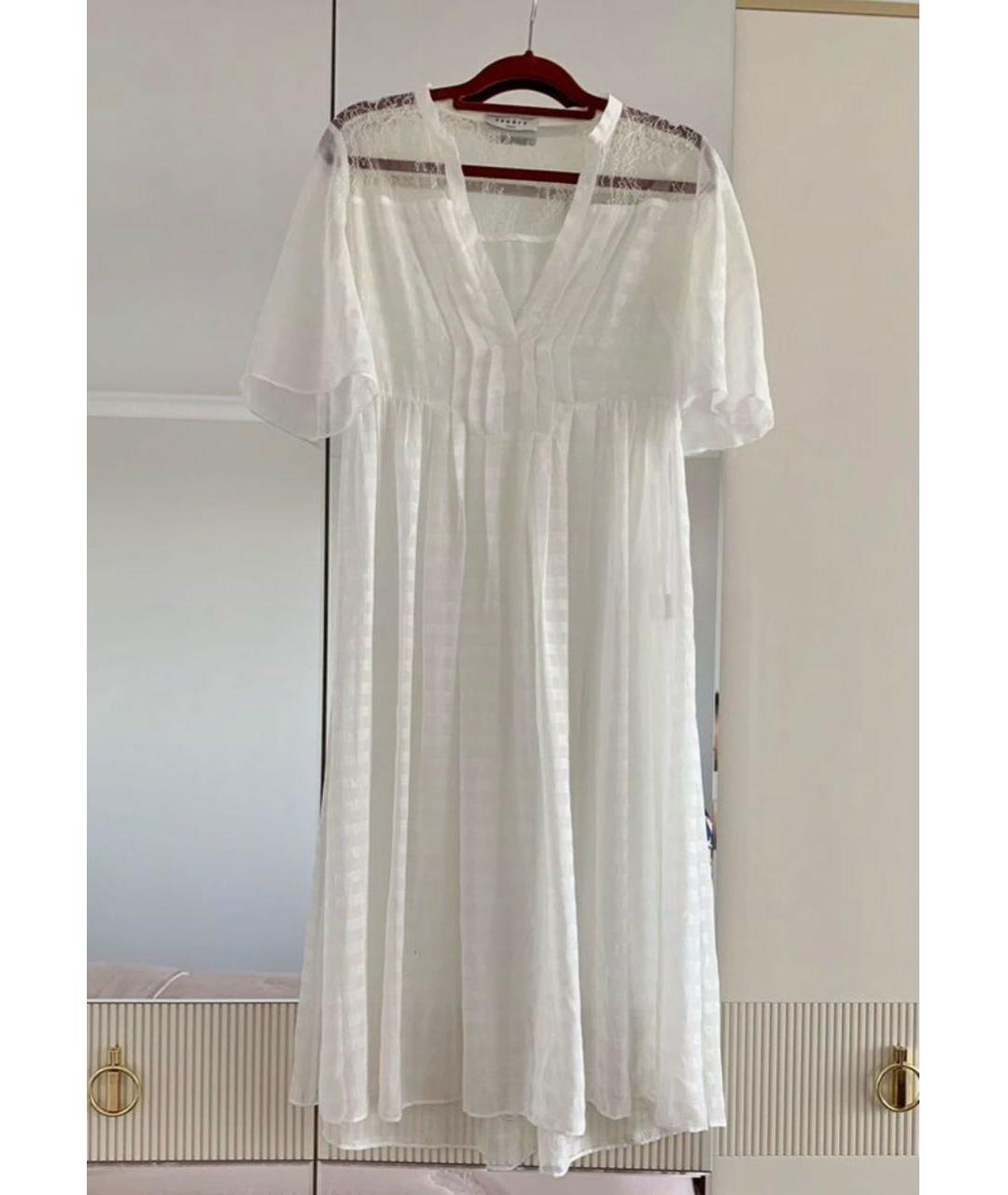 SANDRO Белое полиэстеровое повседневное платье, фото 6