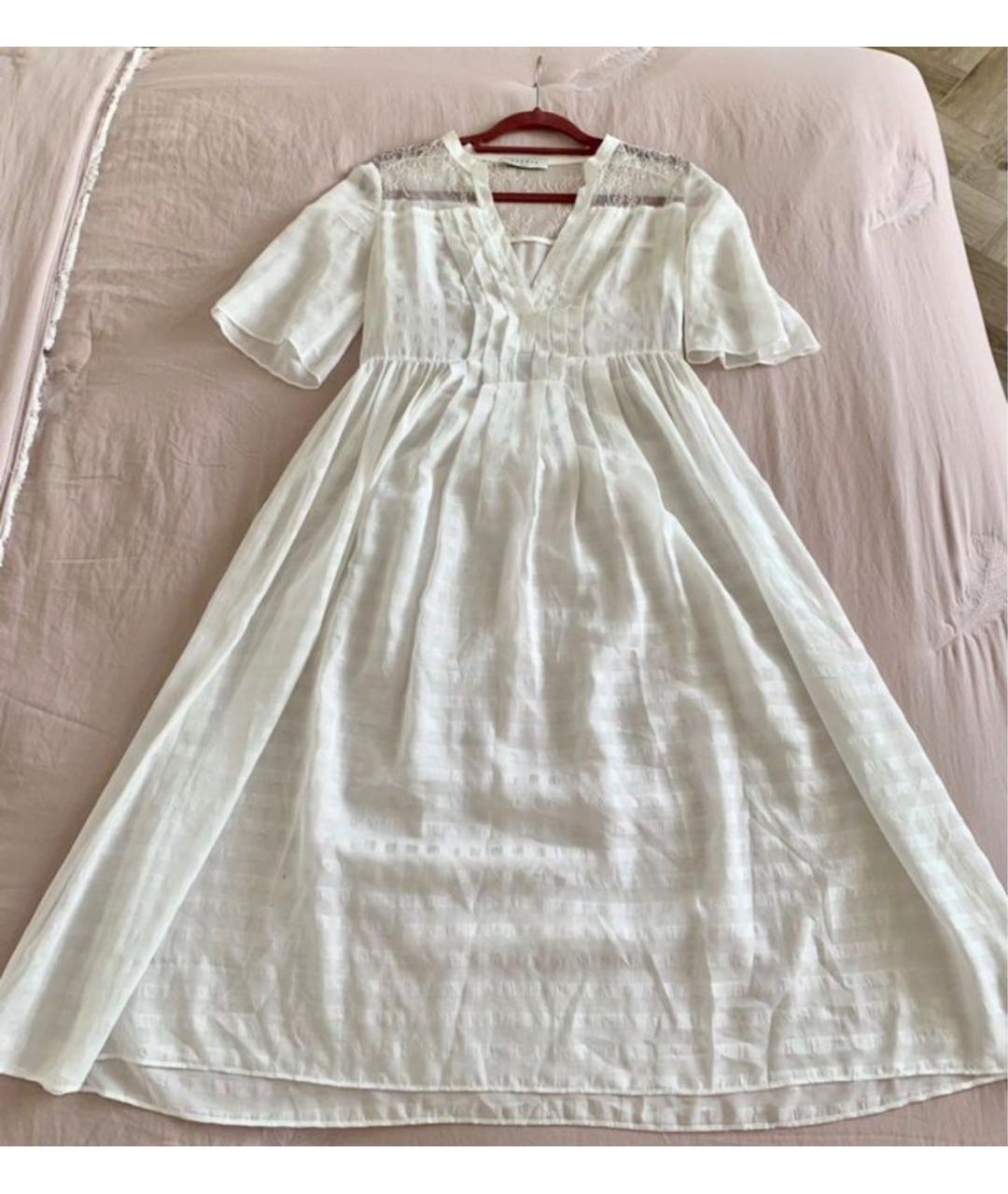 SANDRO Белое полиэстеровое повседневное платье, фото 2