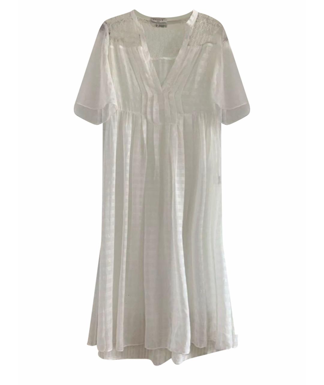 SANDRO Белое полиэстеровое повседневное платье, фото 1