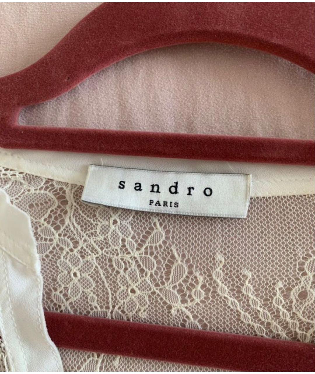 SANDRO Белое полиэстеровое повседневное платье, фото 4