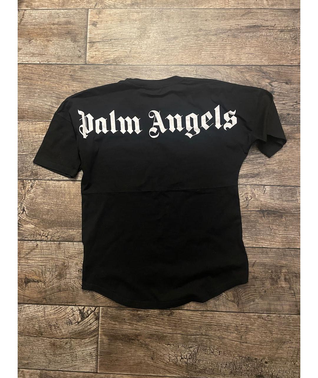 PALM ANGELS Черная хлопко-полиэстеровая футболка, фото 4