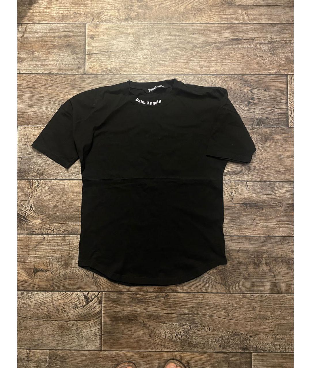 PALM ANGELS Черная хлопко-полиэстеровая футболка, фото 5