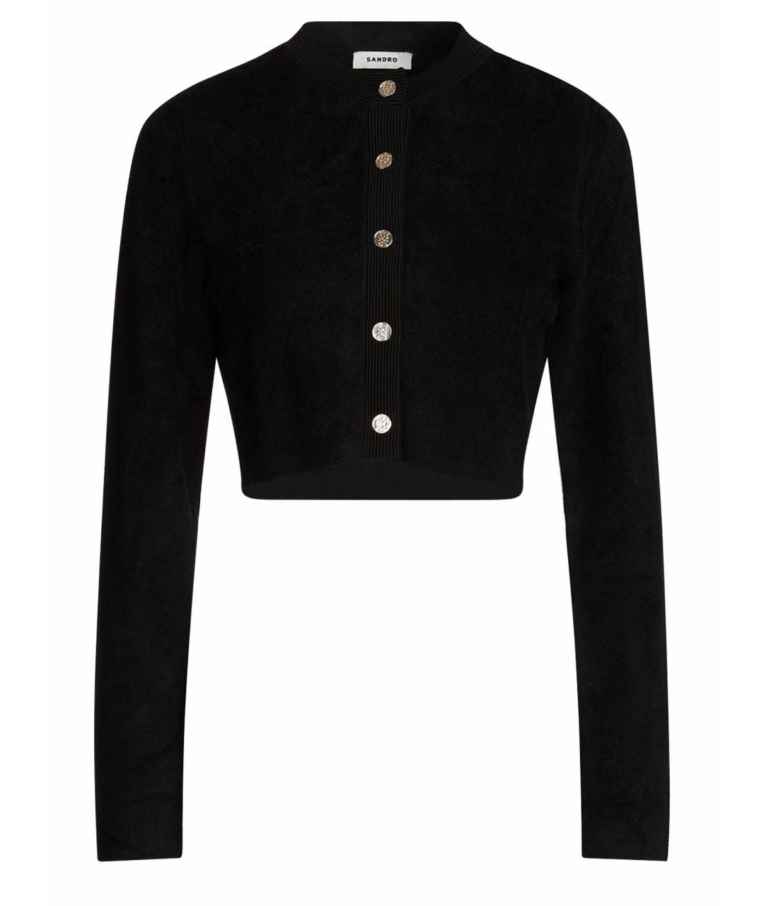 SANDRO Черный вискозный кардиган, фото 1