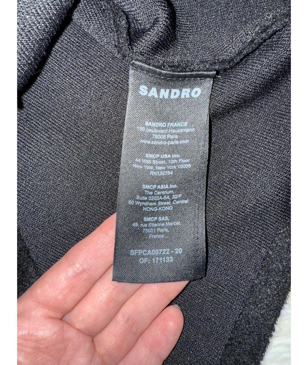 SANDRO Черный вискозный кардиган, фото 4