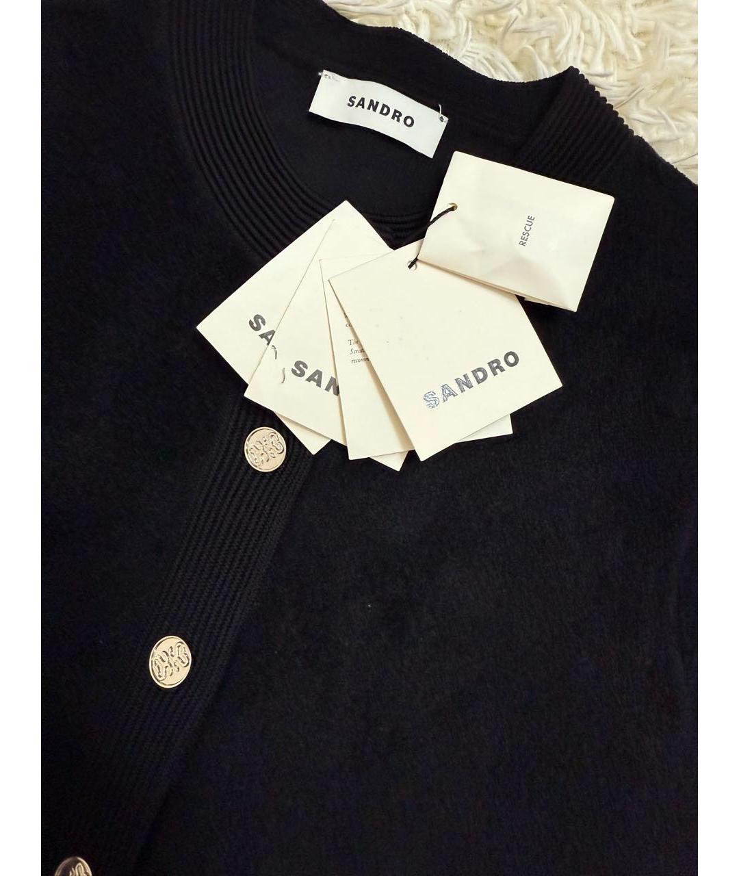 SANDRO Черный вискозный кардиган, фото 2