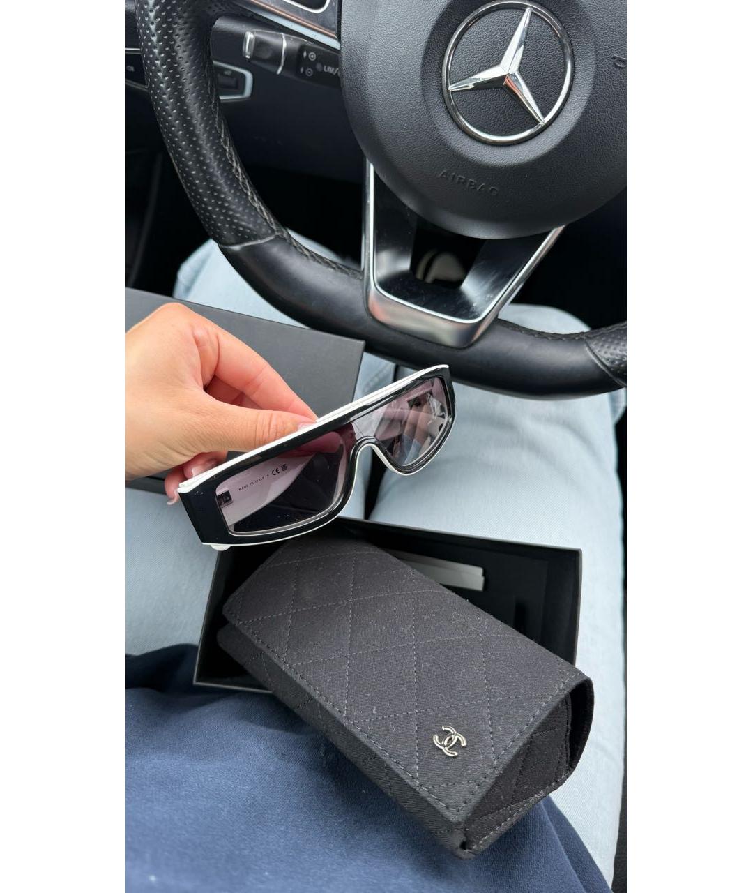 CHANEL Черные пластиковые солнцезащитные очки, фото 6