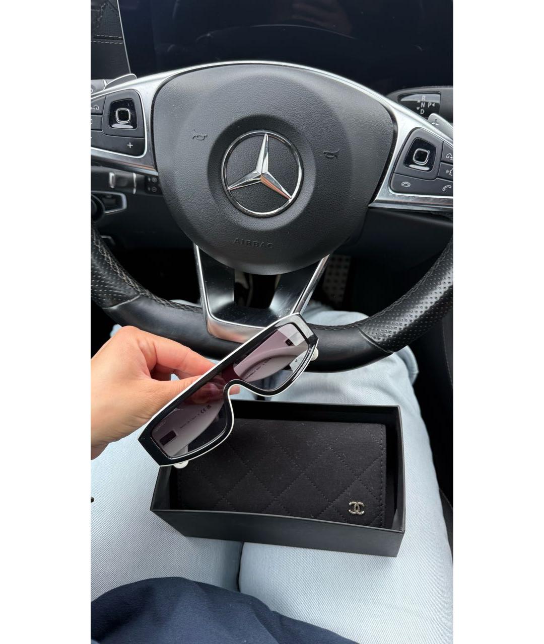 CHANEL Черные пластиковые солнцезащитные очки, фото 4