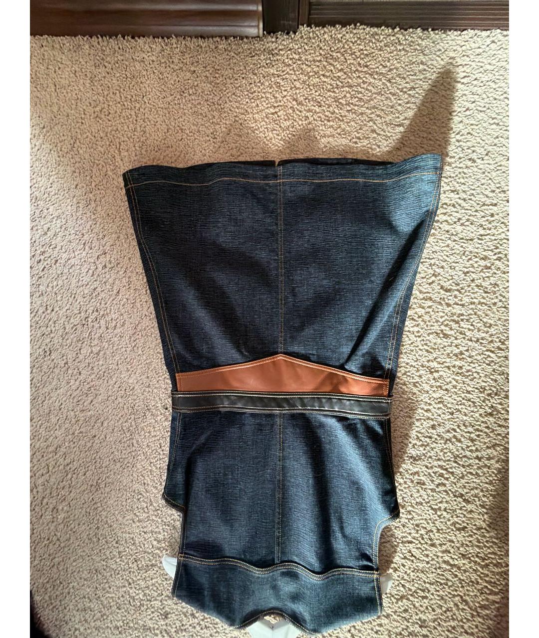 LOUIS VUITTON Темно-синее деним повседневное платье, фото 5