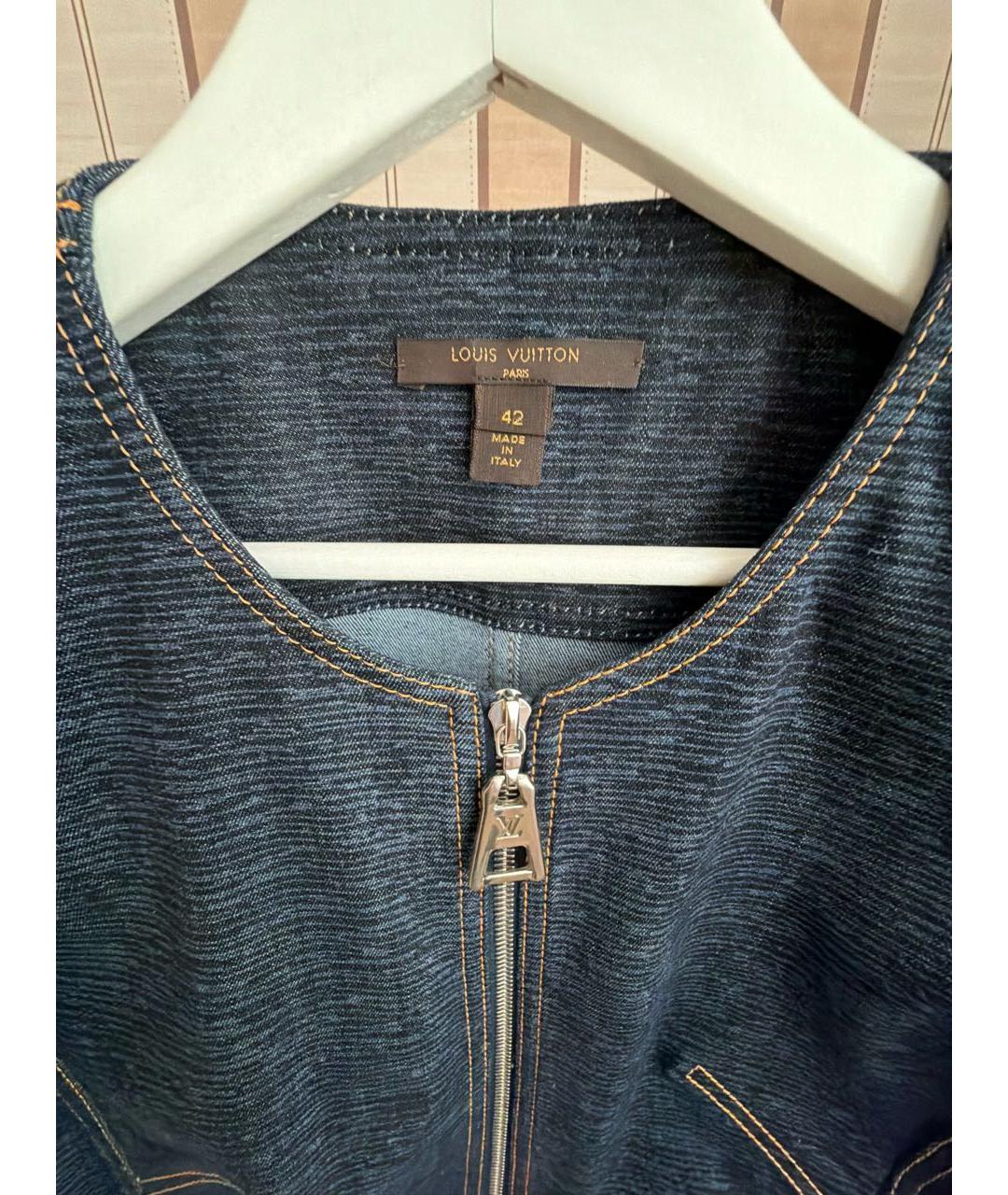 LOUIS VUITTON Темно-синее деним повседневное платье, фото 3