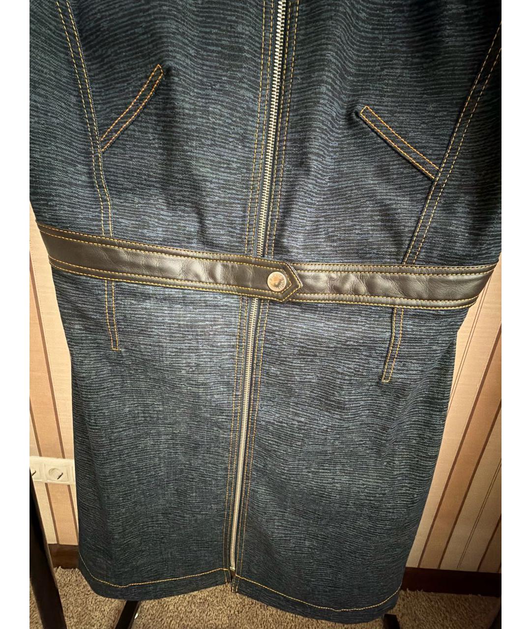 LOUIS VUITTON Темно-синее деним повседневное платье, фото 4