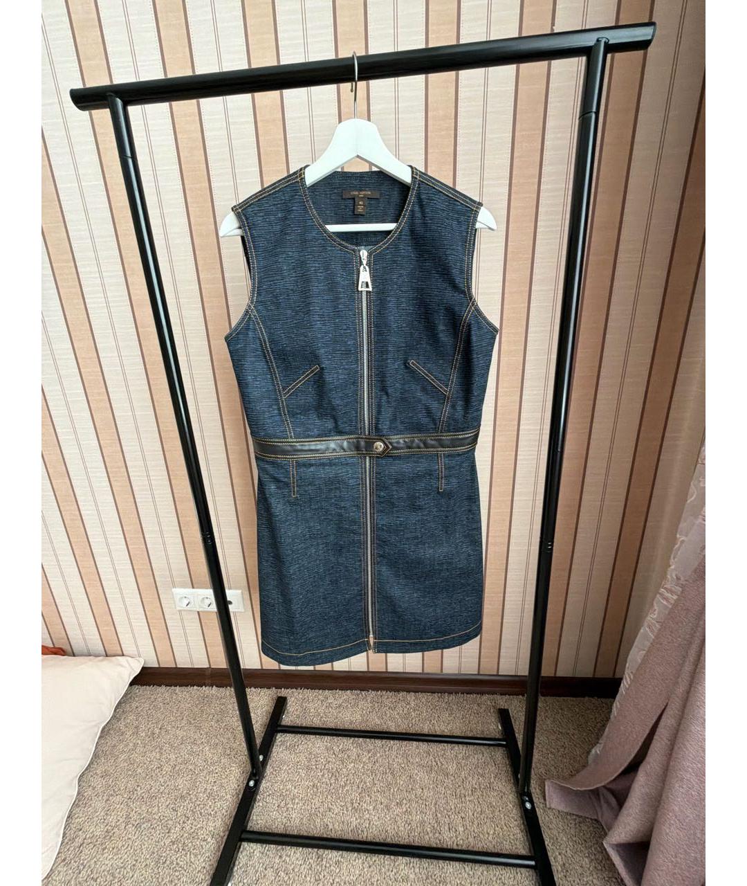LOUIS VUITTON Темно-синее деним повседневное платье, фото 9