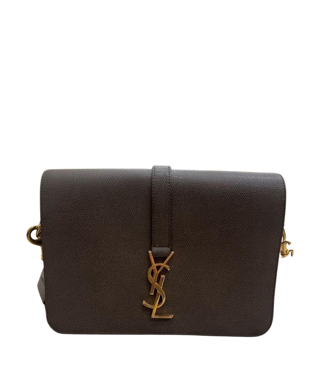 SAINT LAURENT Бежевая кожаная сумка через плечо, фото 1