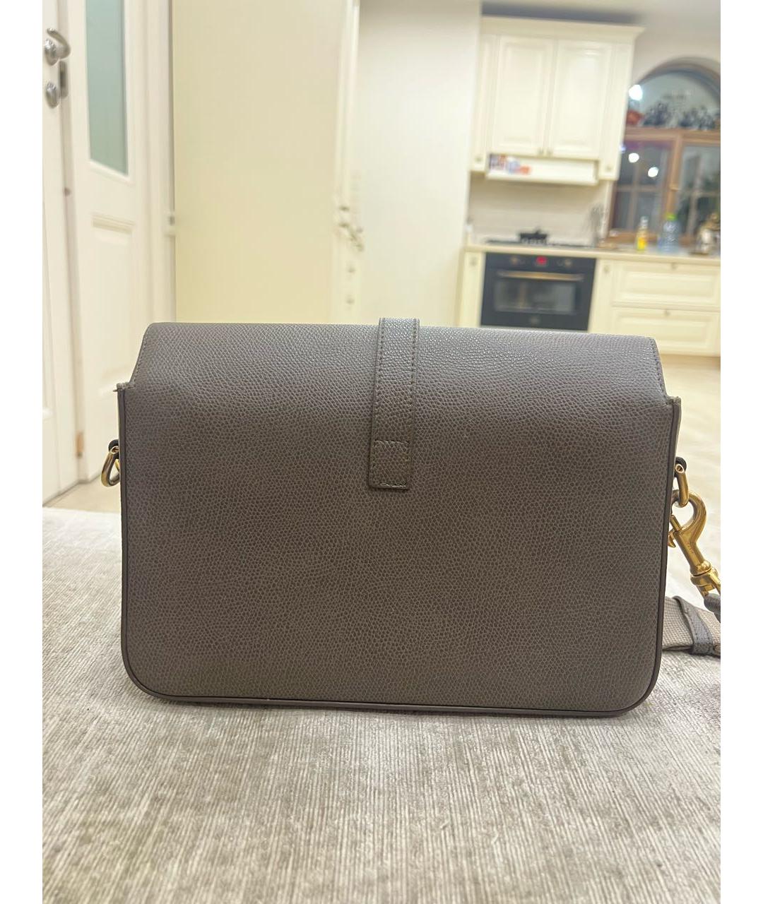 SAINT LAURENT Бежевая кожаная сумка через плечо, фото 2