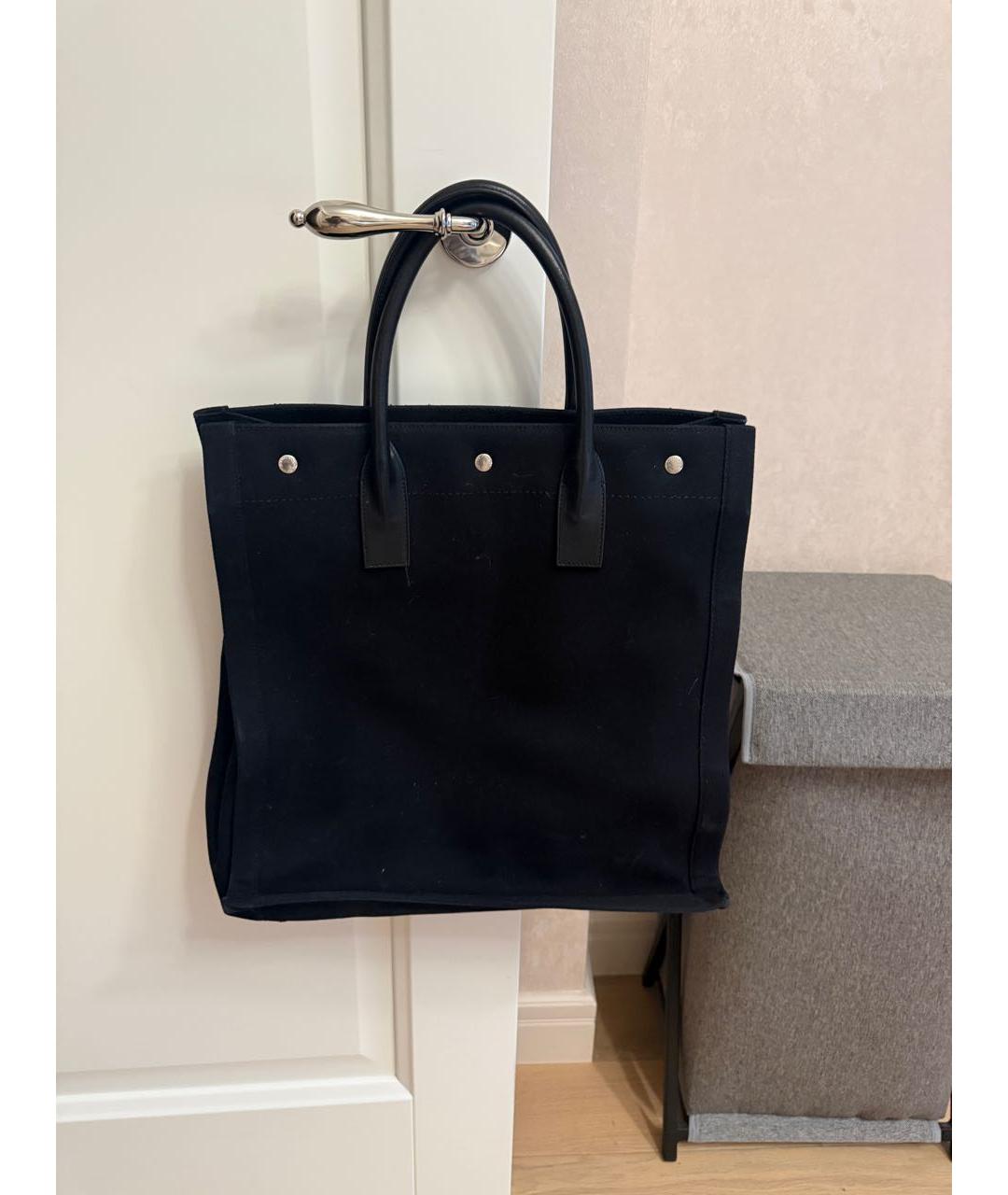 SAINT LAURENT Черная тканевая пляжная сумка, фото 2