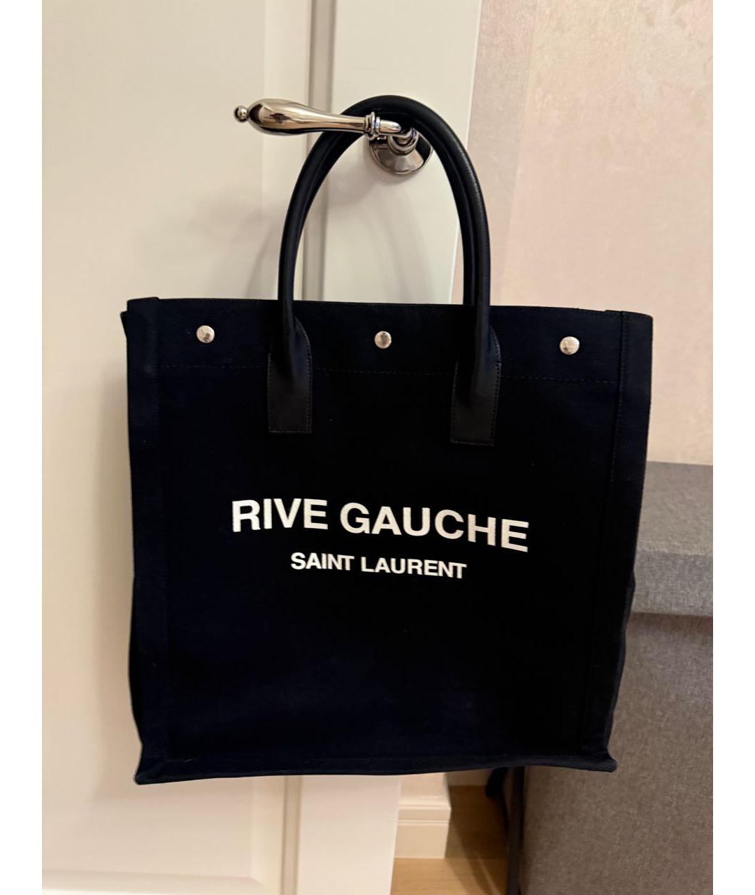 SAINT LAURENT Черная тканевая пляжная сумка, фото 4