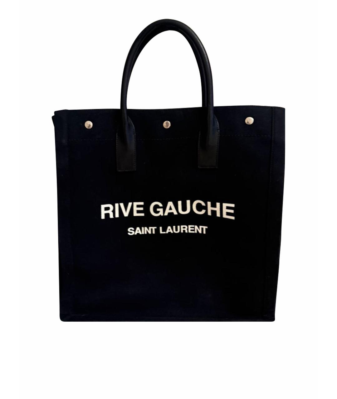 SAINT LAURENT Черная тканевая пляжная сумка, фото 1