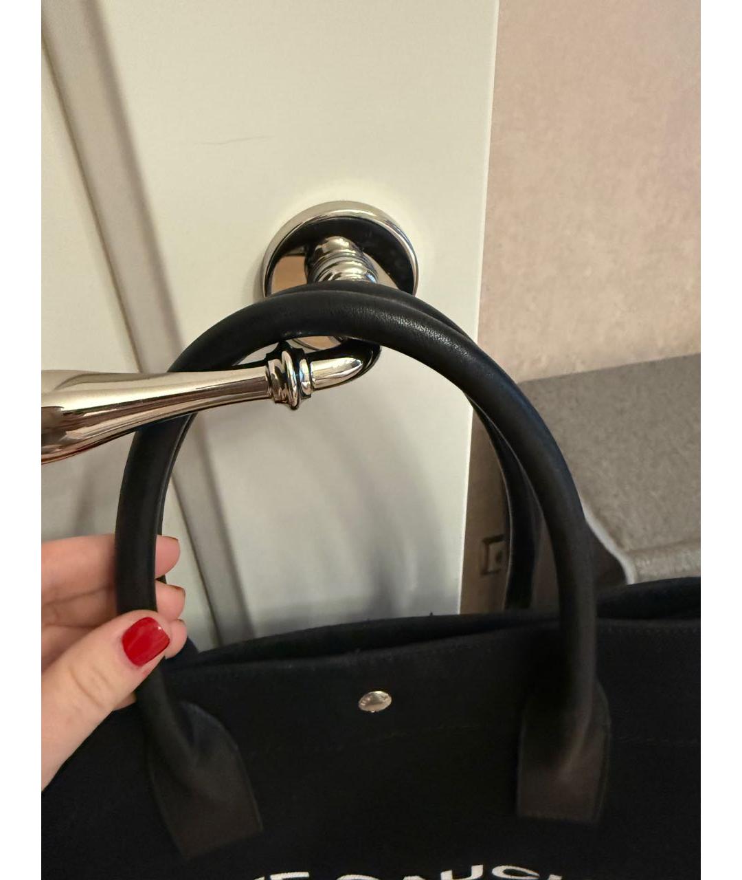 SAINT LAURENT Черная тканевая пляжная сумка, фото 3