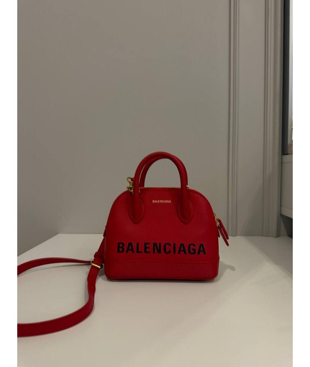 BALENCIAGA Красная кожаная сумка с короткими ручками, фото 7