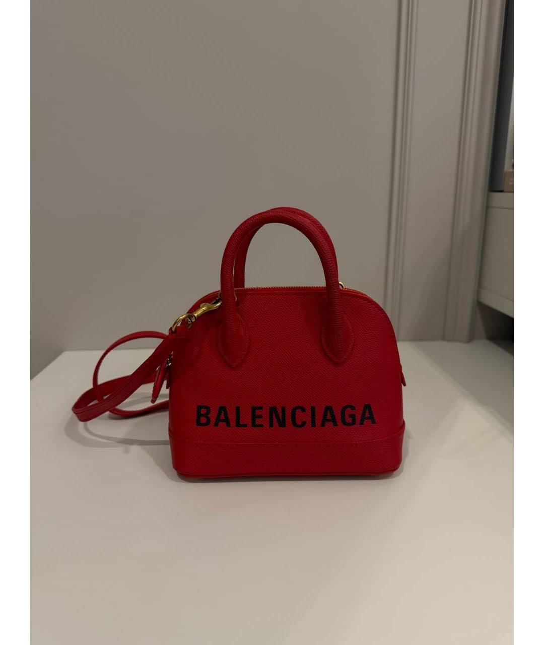BALENCIAGA Красная кожаная сумка с короткими ручками, фото 2