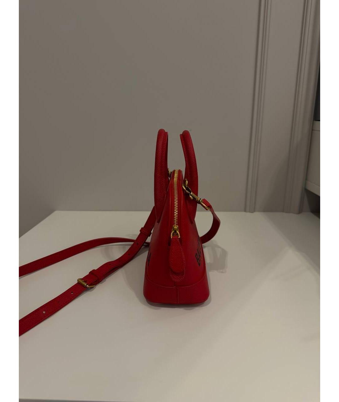 BALENCIAGA Красная кожаная сумка с короткими ручками, фото 3