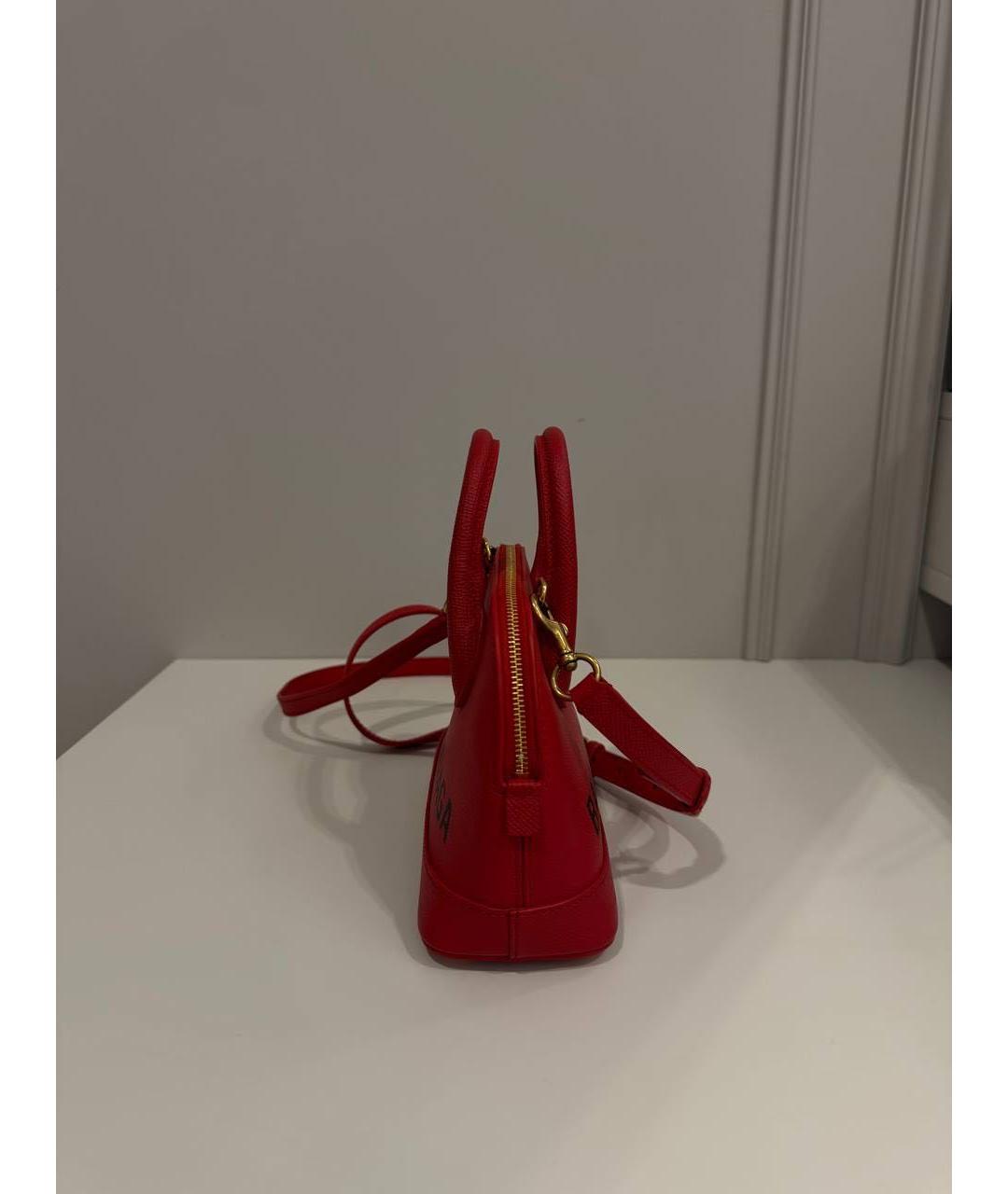 BALENCIAGA Красная кожаная сумка с короткими ручками, фото 4