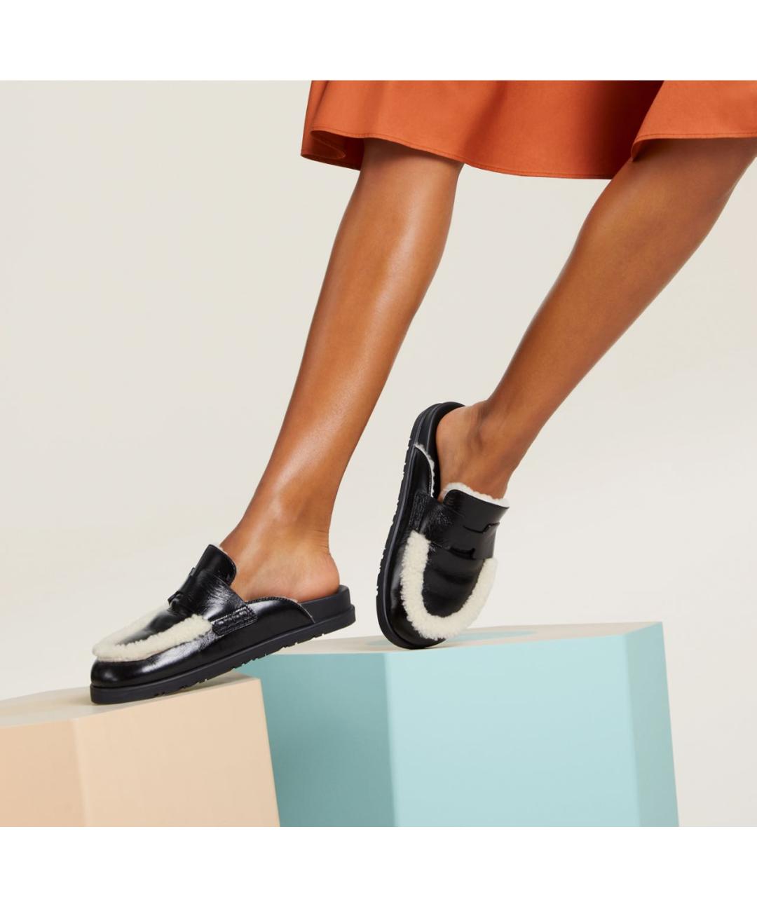 HERMES Черные кожаные мюли, фото 2