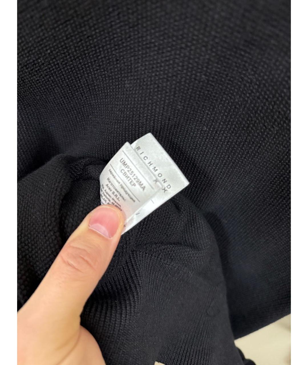 JOHN RICHMOND Черный хлопковый джемпер / свитер, фото 5