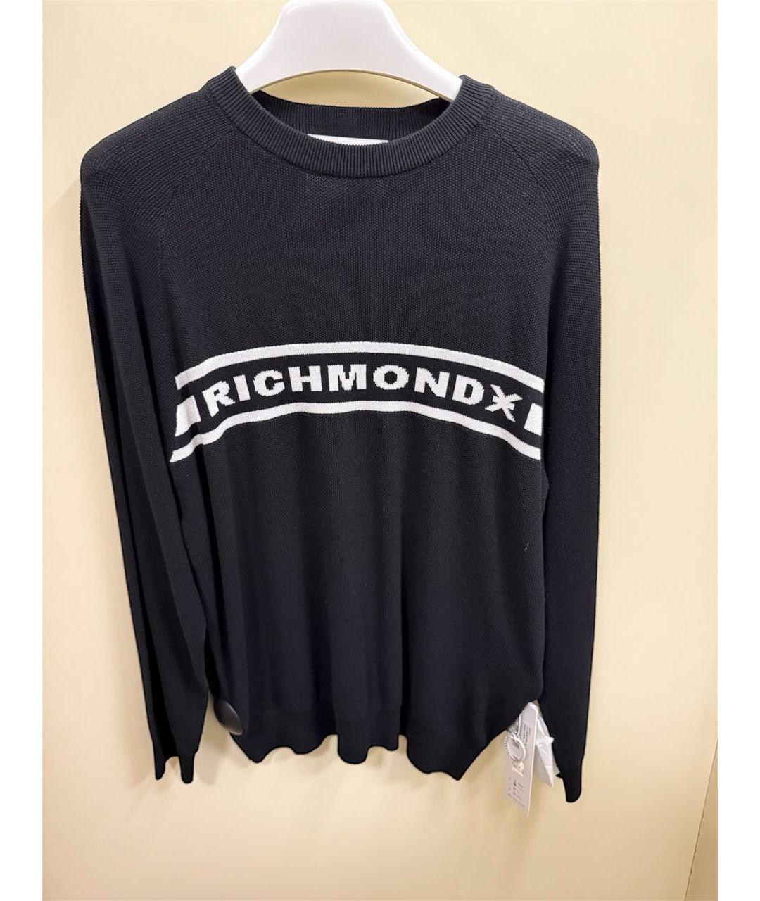 JOHN RICHMOND Черный хлопковый джемпер / свитер, фото 8