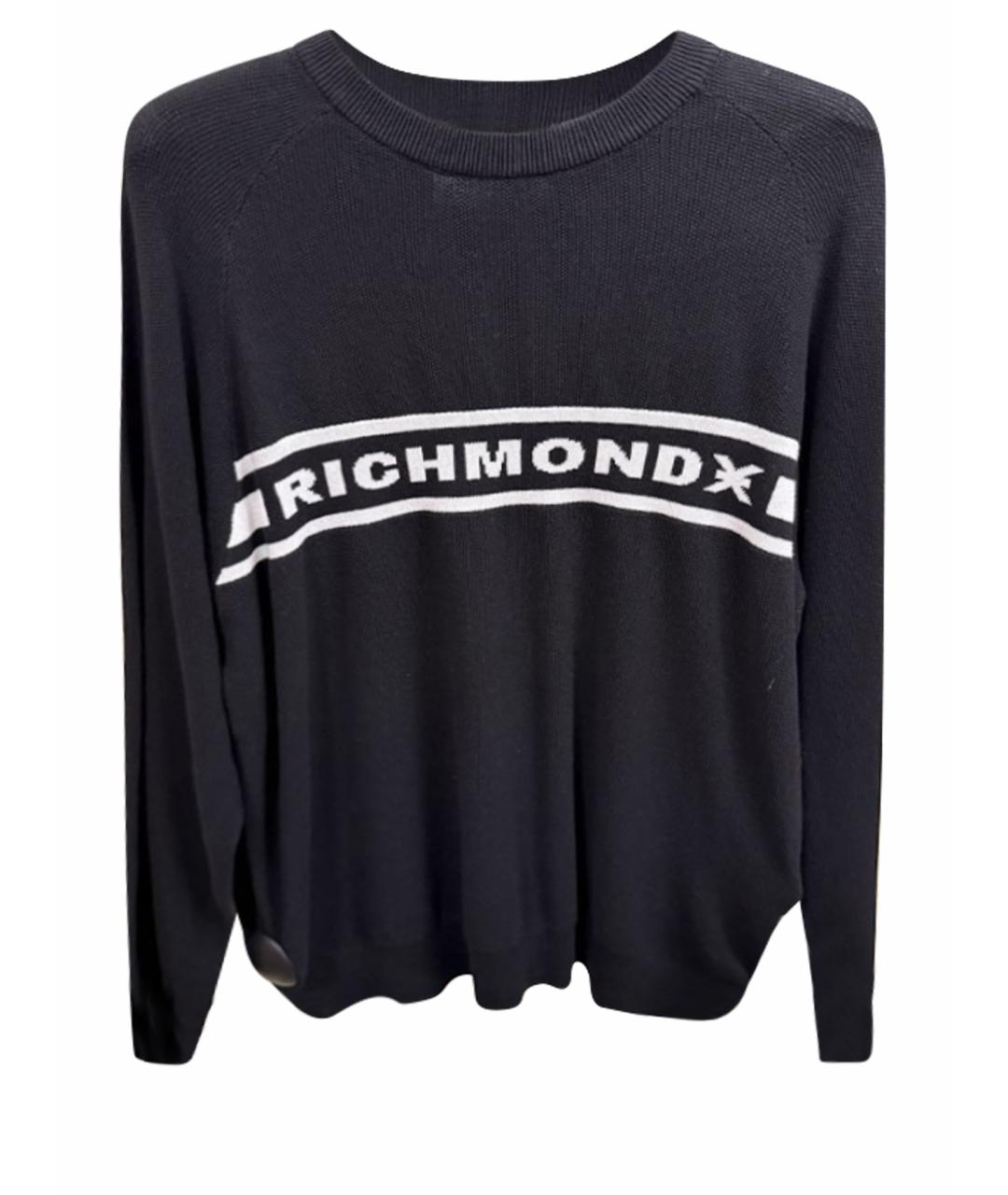 JOHN RICHMOND Черный хлопковый джемпер / свитер, фото 1