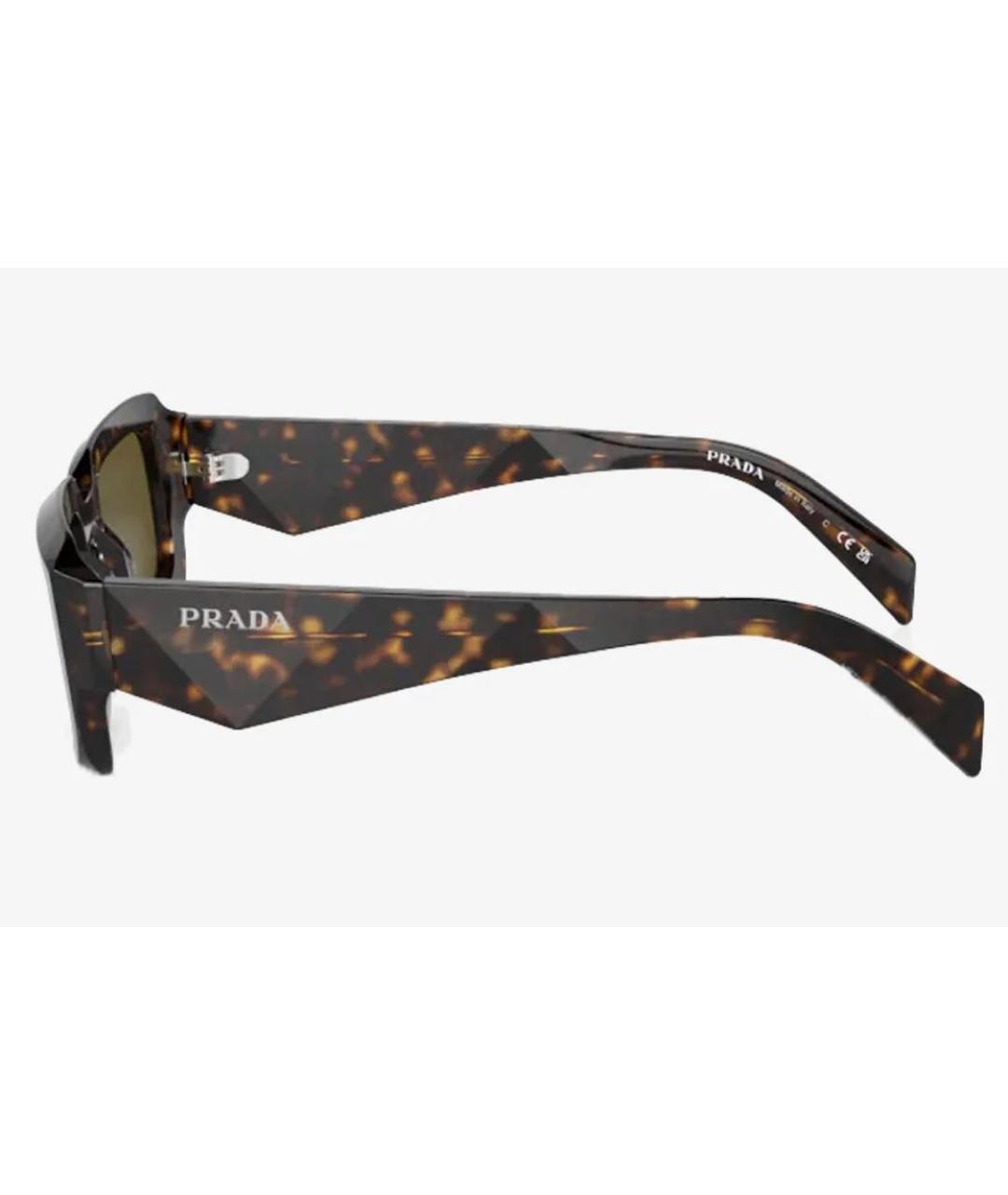 PRADA Коричневые пластиковые солнцезащитные очки, фото 2